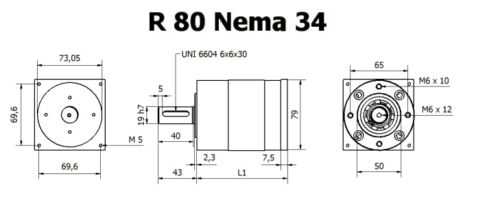 Gear box R 80 Nema 34 drawing BERNIO